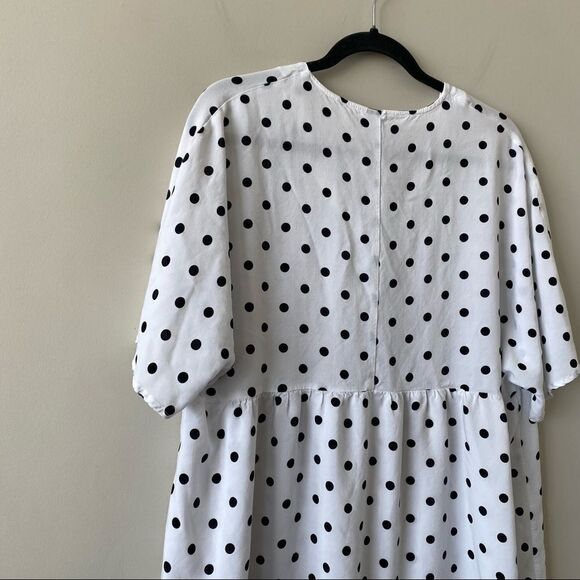 ASOS-OVERSIZED Polka Dot Mini Smock Dress (Size:8) - Picture 9 of 12